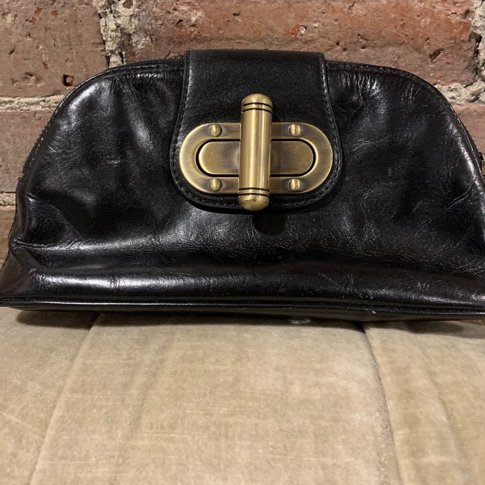 Nordstrom~ Black leather clutch